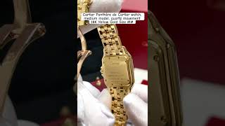 Panthère de Cartier watch medium model quartz movement 18K Yellow Gold Size Mcartier jewelry [upl. by Adniram]