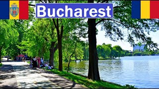 Romania Bucharest walking tour in city parks 2024 4K [upl. by Eniamirt]