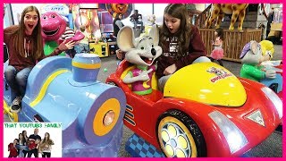 Chuck E Cheese Family Fun Challenges  Parents Names Announcement  That YouTub3 Family [upl. by Eelah]