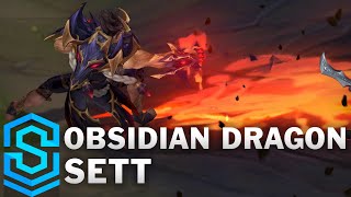 Obsidian Dragon Sett Skin Spotlight  PreRelease  League of Legends [upl. by Sukcirdor]