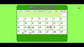 Starfall Calendar March 30 2025 [upl. by Schreib]