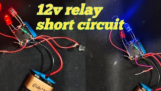 12v relay short circuit diagram experiment scienceproject diy diy dcmotor battery automobile [upl. by Nisbet]