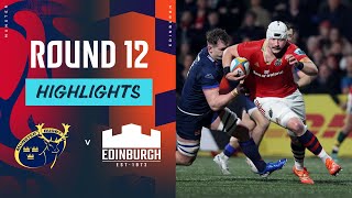 Munster v Edinburgh  Round 12  Match Highlights  United Rugby Championship [upl. by Nisior]