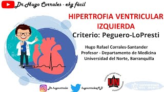 Hipertrofia ventricular izquierda Criterio de PegueroLopresti Electrocardiograma EKG  ECG [upl. by Anneirb789]