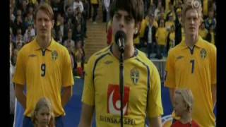 Kevin Borg  Malta and Swedens National Anthems Sweden  Malta 2009 [upl. by Hgielra]