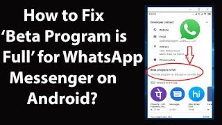 How to Fix Beta Program is Full for WhatsApp Messenger on Android [upl. by Cyd]