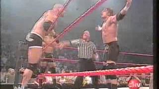 WWE Raw 2003 Goldberg Shawn Michaels amp Maven vs Evolution  Español Latino [upl. by Llerat]