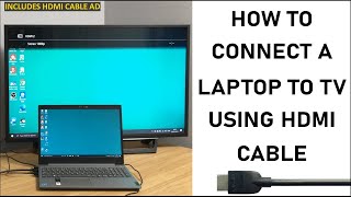 How To Connect Your Laptop To The TV Using HDMI Cable  2021 Update  WINDOWS 10  STEP BY STEP [upl. by Faxun]