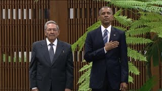 President Obamas Meets Cuban President Raul Castro in Havana [upl. by Ednil]