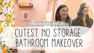 Cutest No Storage Rental Bathroom Makeover  Studio Fix S1 E2 [upl. by Celle]