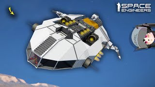 This Survival Freighter Ship is a Great Gunship Space Engineers [upl. by Nodababus]