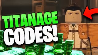 TITANAGE CODES IN ROBLOX MAY 2022 FREE MONEY XP AND MORE REWARDS [upl. by Rebmyk]