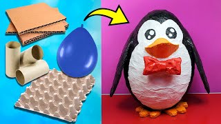 🐧 Pingüino alcancía con material reciclado 🌈 Haz tu alcancía 🌺 Penguin piggy bank with recycled 🥰 [upl. by Fu]