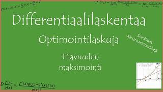 Differentiaalilaskentaa Optimointilaskuja Tilavuuden maksimointi [upl. by Ertsevlis]