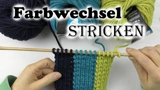 Farbwechsel stricken ✽ Knäuelwechsel ✽ Muster stricken mit Farbwechsel ✽ AnnCooki [upl. by Madora]