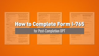 Form I765 Tutorial for PostCompletion OPT 08252020 [upl. by Libyc709]