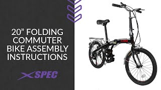 Xspec 20quot Folding Commuter Bike Assembly Instructions [upl. by Enirahtak]