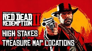 Red Dead Redemption 2  High Stakes Treasure Map Locations amp Solutions RDR2 [upl. by Merfe241]