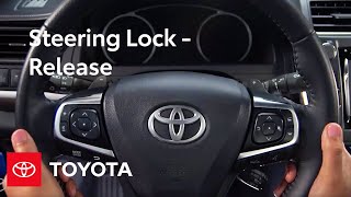 Toyota HowTo Steering Lock  Release  Toyota [upl. by Catha]