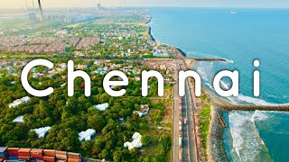 Beauty of Chennai  Aerial view of Chennai 2022 in 4k [upl. by Enelcaj]