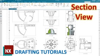 SIEMENS NX DRAFTING 2  HOW TO CREATE SECTION VIEW FOR 2D DRAWING NX 1953 [upl. by Jed]