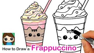 How to Draw a Cute Frappuccino Easy  Pusheen Cafe [upl. by Arved]