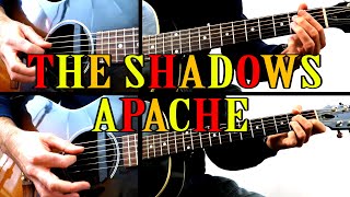 APACHE THE SHADOWS COMPLETE SONG FOR TWO GUITARS CHORDS amp MELODY INSTRUMENTAL ROCK [upl. by Yatnohs]