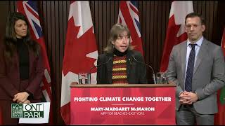 MaryMargaret McMahon Press Conference on Fewer Floods Safer Ontario Act 2022 [upl. by Cohin]