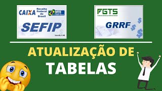 TABELAS DA SEFIP E GRRF  COMO ATUALIZAR sefip grrf atualizar [upl. by Shepley]