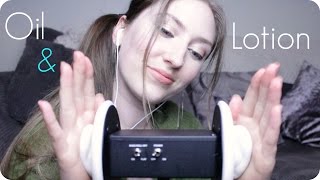 ASMR Lotion amp Oil Ear Massage NO TALKING Rubbing Cupping Stroking Tapping for Tingles  3Dio [upl. by Iek]