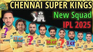 csk retained players 2025  MS Dhoni Ruturaj Gaikwad Ravindra Jadeja Matheesha Pathirana [upl. by Enyledam289]