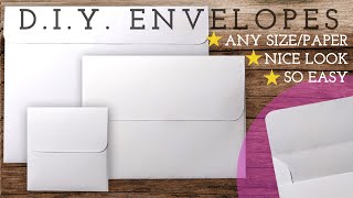 EASY How to Make Envelope with A4 Paper DIY  Any Size Custom Size [upl. by Nyleuqcaj357]