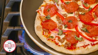 No Oven Pizza Use Your Stovetop for Perfect Pizza in MINUTES [upl. by Zippora]