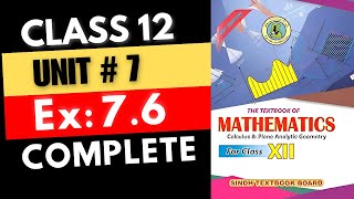 Exercise 76 Complete Ch 7 Class 12th Math  Plane Analytic Geometry  Straight Line [upl. by Eycal]