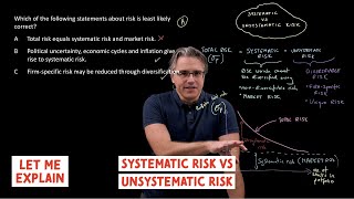 Systematic risk versus unsystematic risk for the CFA Level 1 exam [upl. by Aleac]