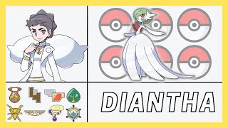 DIANTHA  カルネ POKEMON TEAM JOURNEY TO CHAMPION [upl. by Adiasteb]