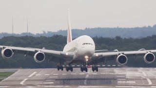 AIRBUS A380 STORM LANDING with CROSSWINDS  How to LAND during Crosswinds [upl. by Ahsienahs]