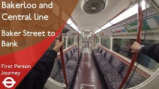 London Underground First Person Journey  Baker Street to Bank Via Oxford Circus [upl. by Nnaed]