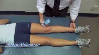 Measure Hip Abduction with MicroFET 2 Hand Held Dynamometer [upl. by Eentirb]