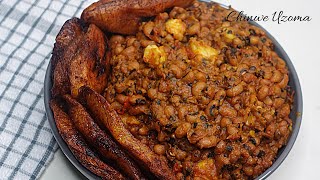 Nigerian beans porridge recipe  How to make stewed beans  Chinwe Uzoma [upl. by Edina]