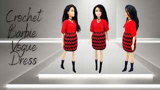 How to crochet Barbie Vogue Dress 👠 [upl. by Jalbert]