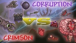 Corruption vs Crimson  Guide amp Comparison  Terraria 132 [upl. by Salb]