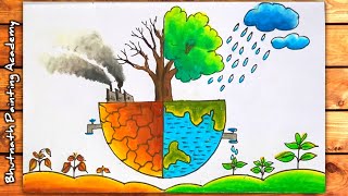 world water day poster drawingearthday drawingenvironment day drawing save water pollution [upl. by Kynan279]