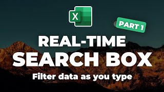 RealTime Data Search Box in Excel with FILTER function Part 1 [upl. by Anialeh]