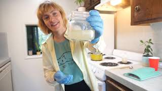 Making soap from olive oil and baking soda  athome saponification with Nadia Korovina [upl. by Alverta68]