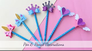 3 Easy DIY Pen amp Pencil Decorations  Back to School Supplies  Craft Compilation [upl. by Letsyrc]