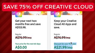 Get 75 off your Adobe Creative Cloud subscription 100 Real [upl. by Mieka344]