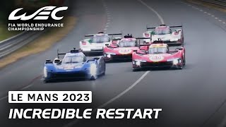 Incredible Action at the Restart in Hypercar I 2023 24 Hours of Le Mans I FIA WEC [upl. by Cecelia]