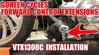 Goheen Cycles VTX1300C Forward Control Extensions Installation [upl. by Kora]