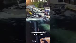 Boat Dock Fail  Boat Accident  Losing Control at the Boat Ramp [upl. by Dempsey]